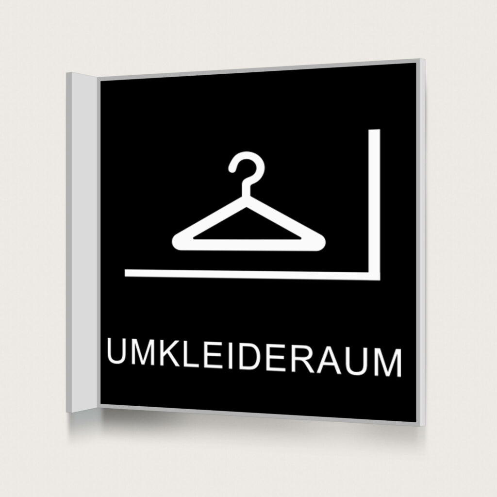 Fahnenschild Umkleideraum black jcde1245