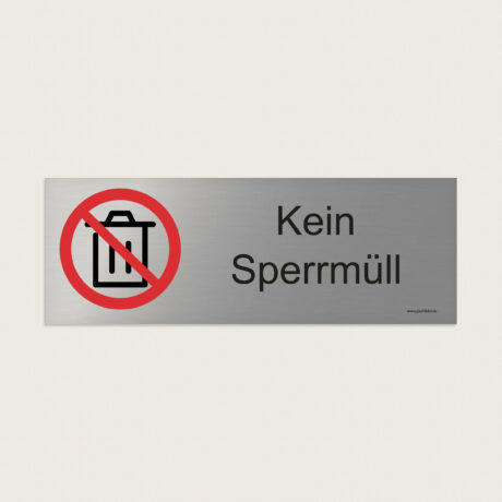 Hinweisschild Kein Sperrmüll jcde226