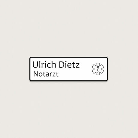 Namensschild Notartz aus Kunststoff 80x25mm