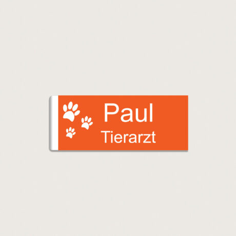 Namensschild Tierartz aus Kunststoff 71x30mm