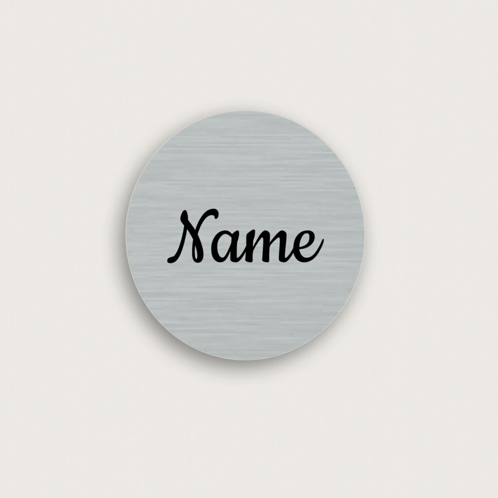 Namesschild metall rund jcde5220