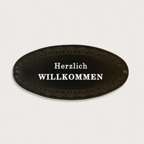 Schild herzlich willkommen
