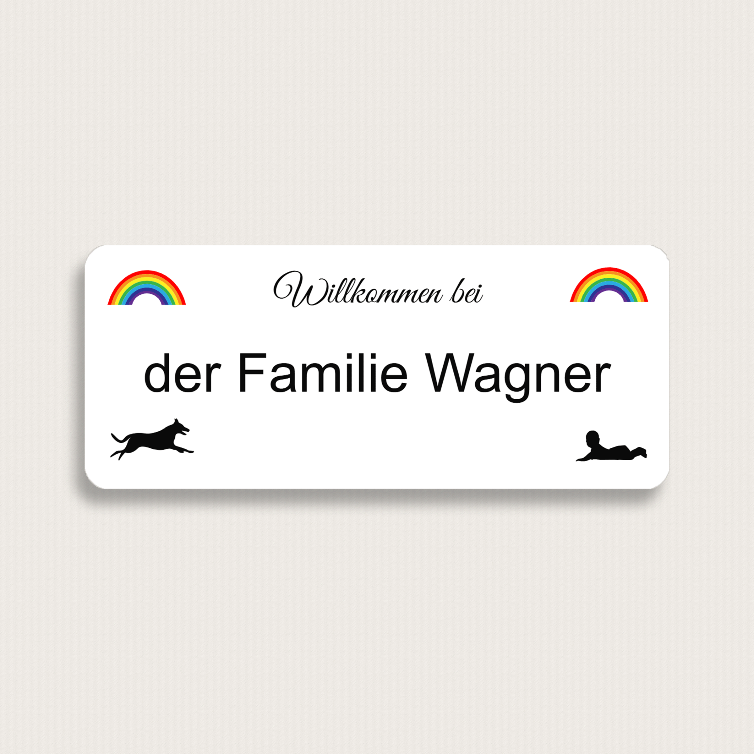 Briefkastenschild aus Kunststoff 120 x 50 mm