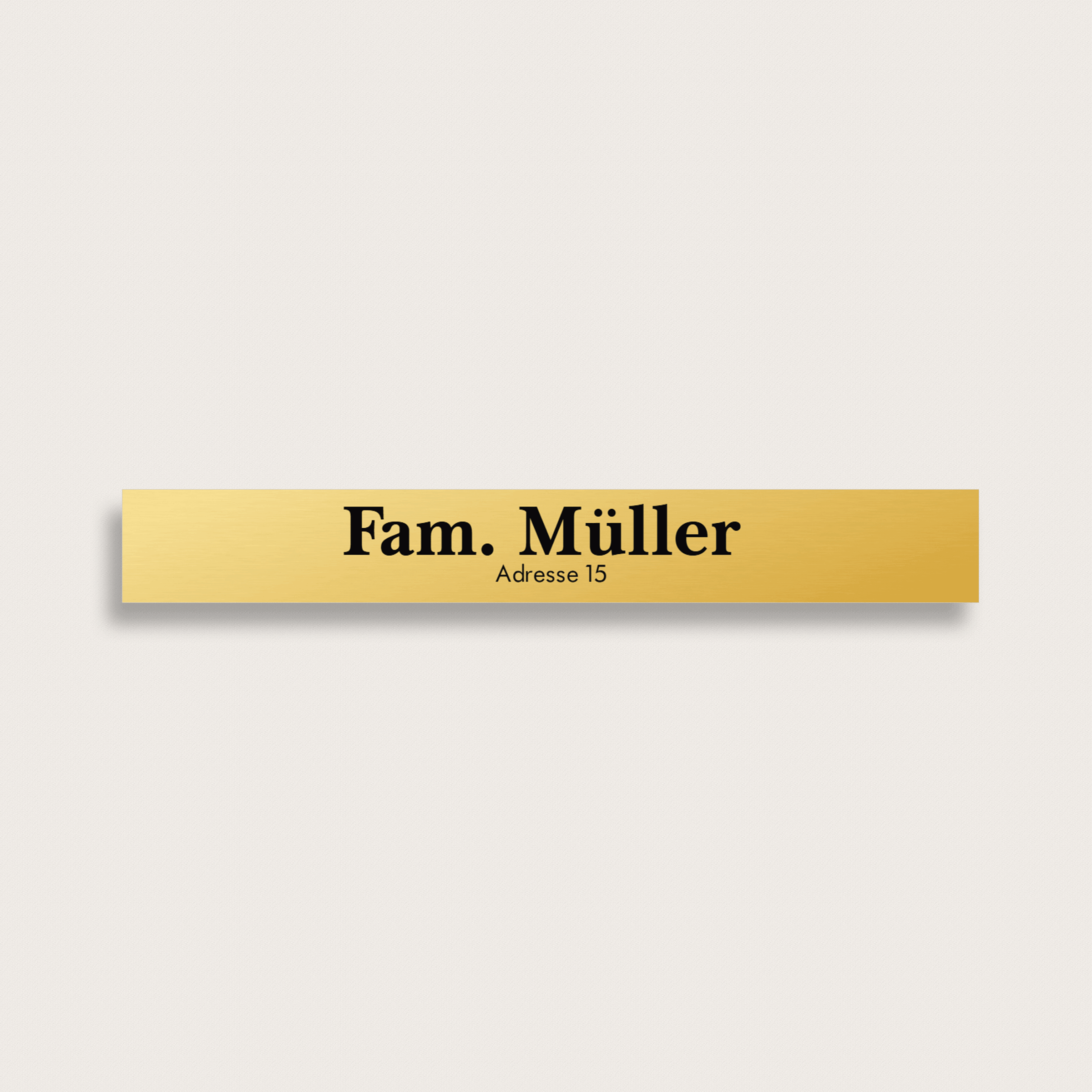 Briefkastenschild aus Messing 300 x 40 mm