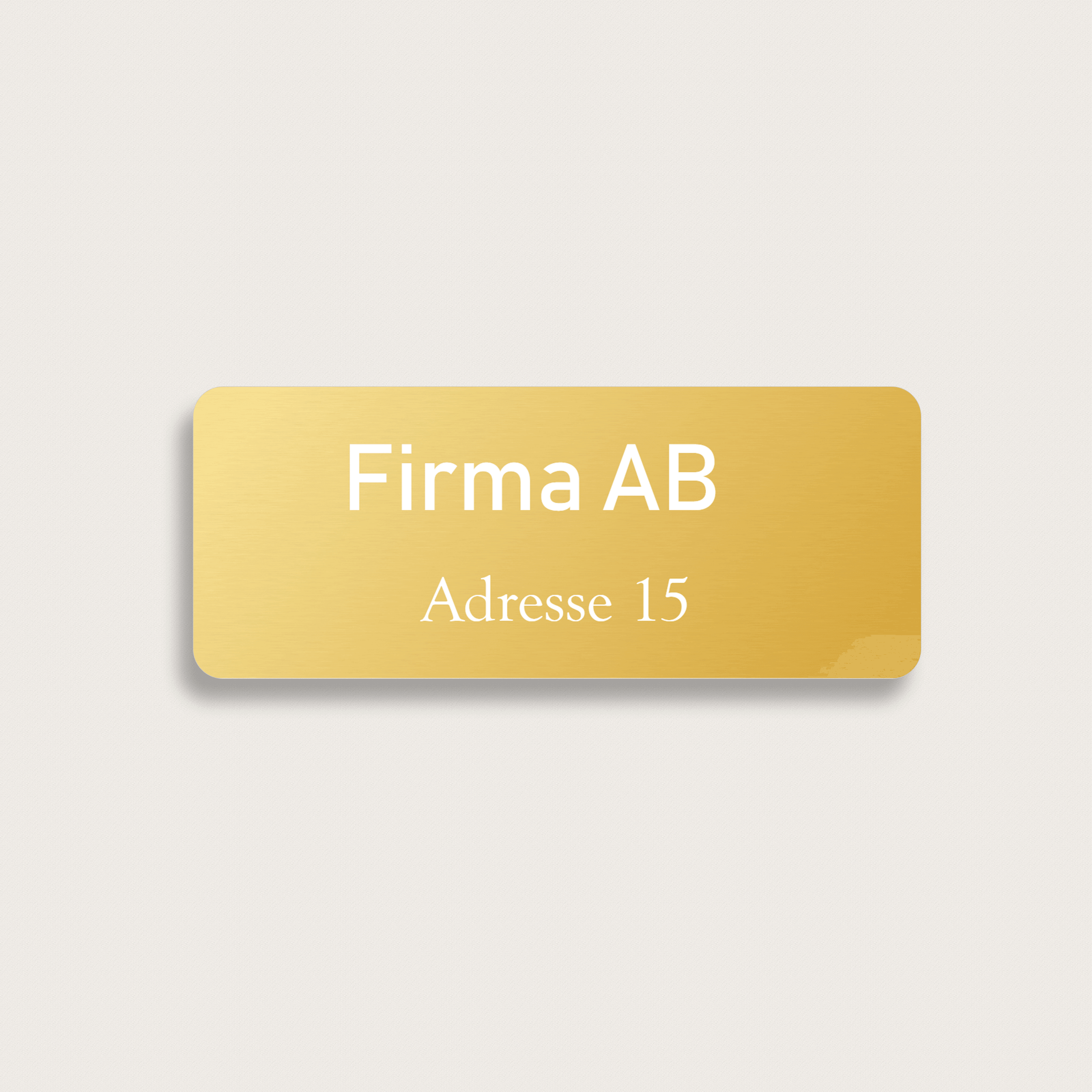 Briefkastenschild aus Messing Firma 150 x 50 mm