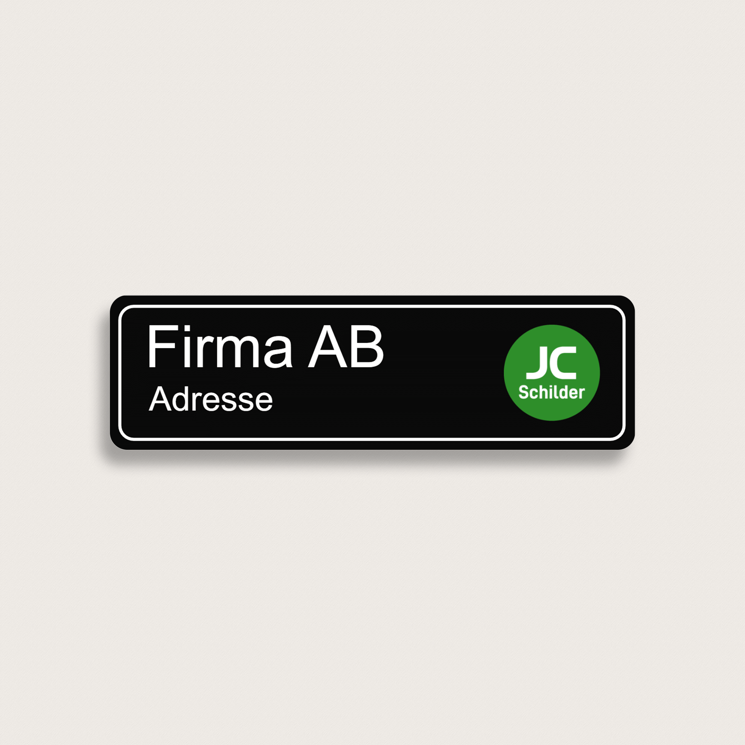 Briefkastenschild mit Firmenlogo aus Kunststoff 170 x 50 mm