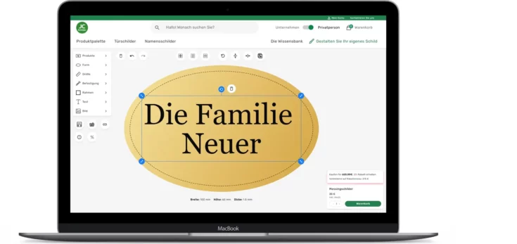 Gravierte Messingschilder