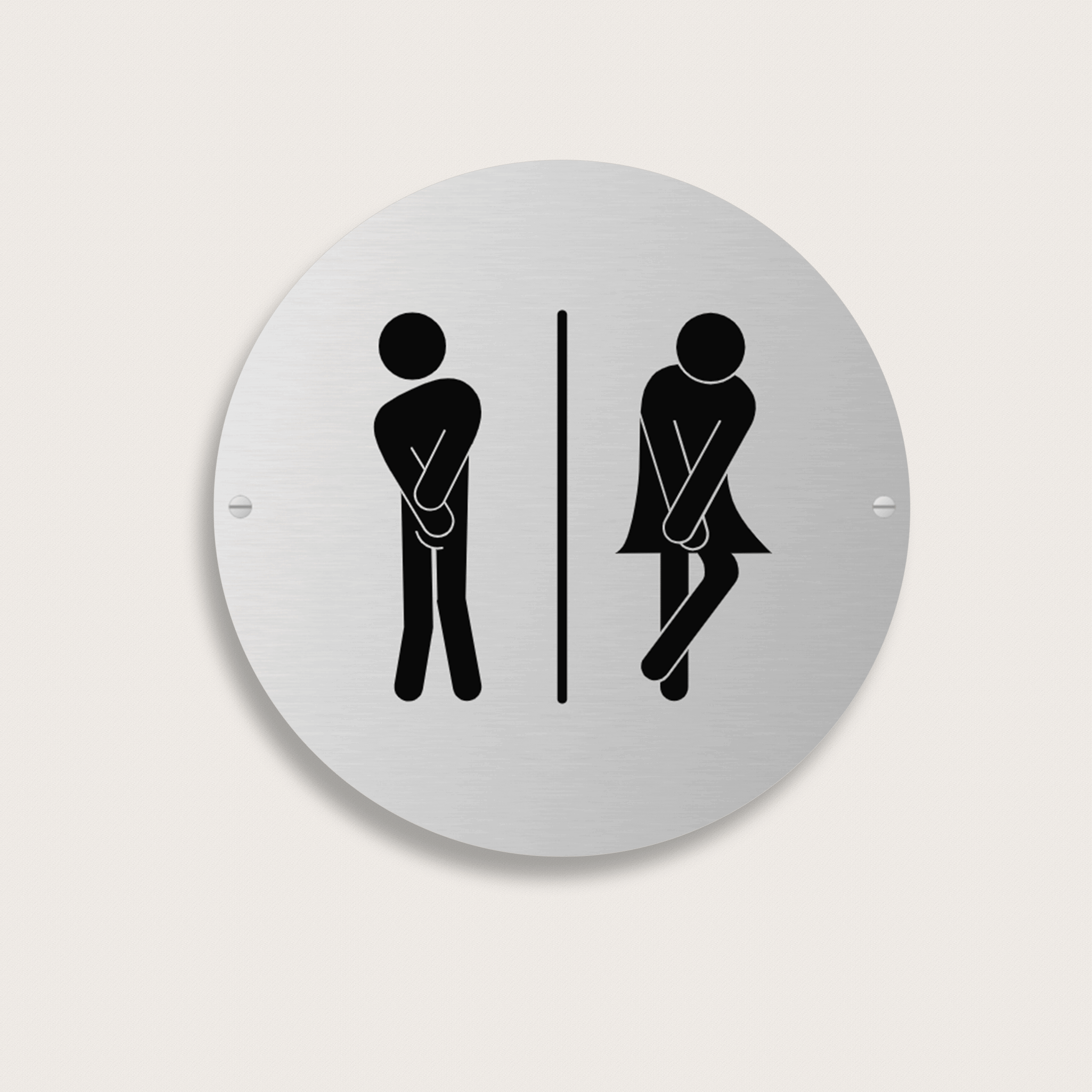 Toilettenschild aus Aluminium 120 x 120 mm