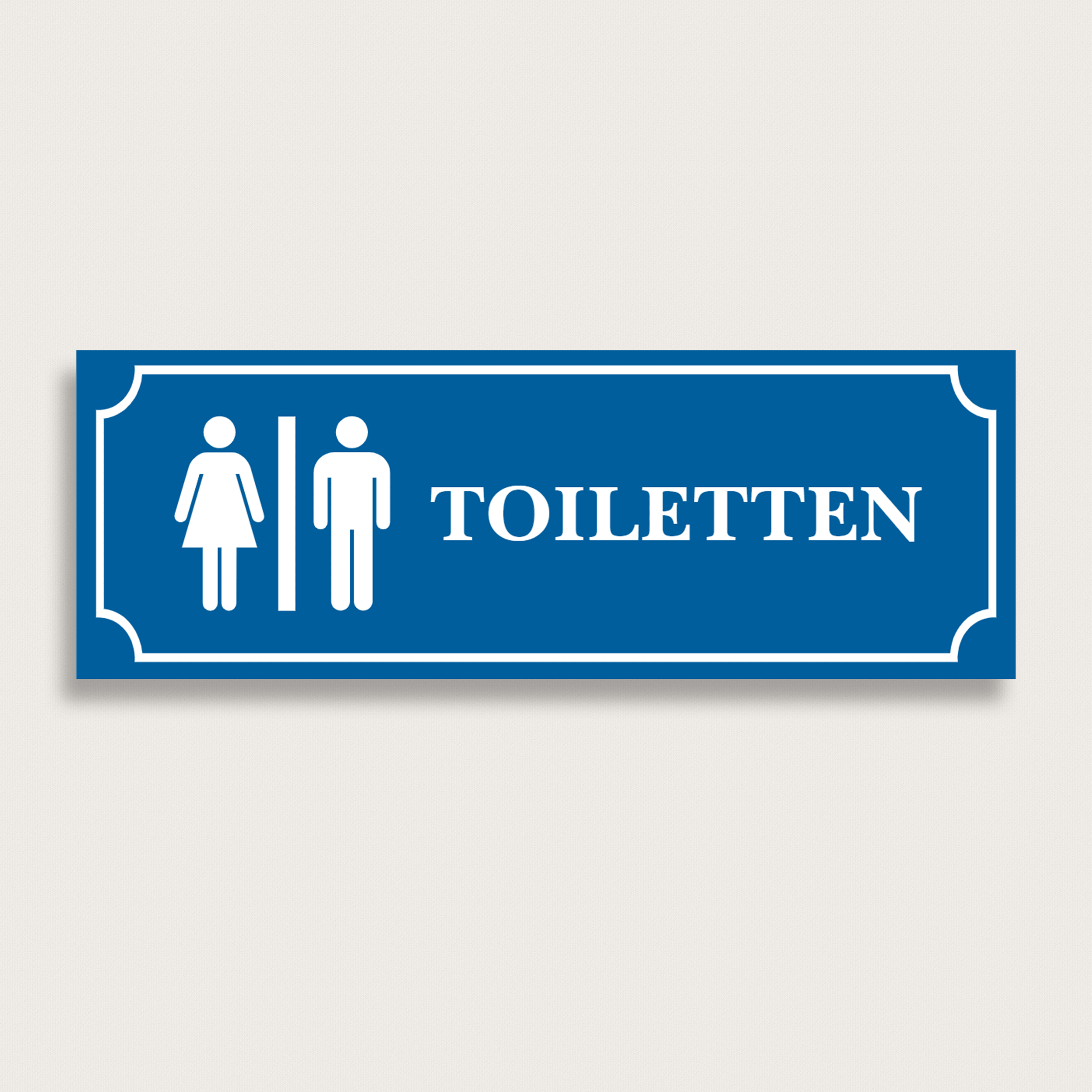Toilettenschild Aus blauem Kunststoff 225 x 80 mm