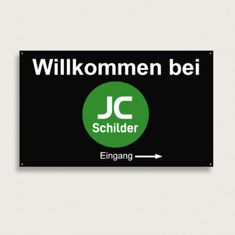 Willkommenschild bei der Firma aus Aluminium 500 x 300 mm