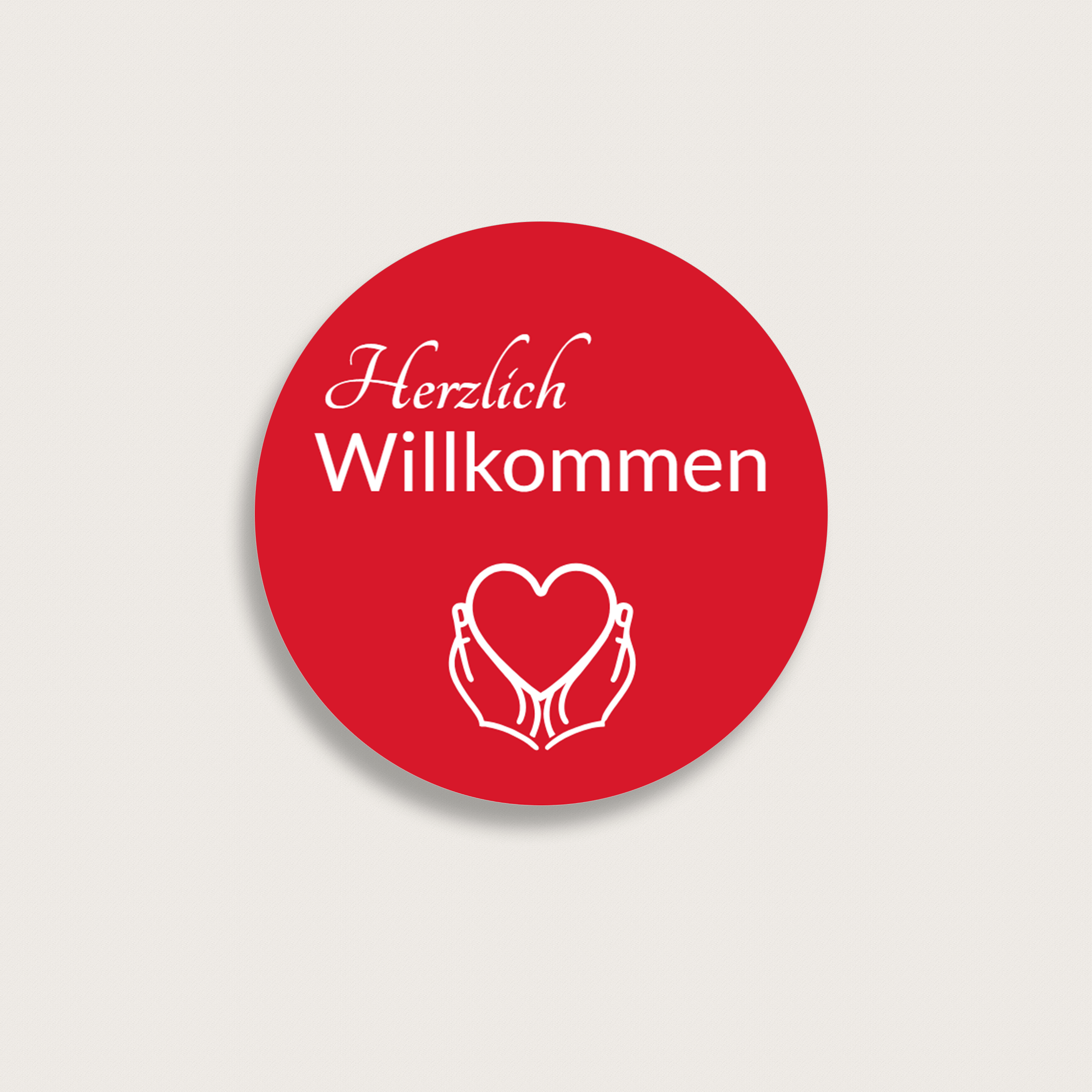 Willkommensschild Herzlich willkommen aus Kunststoff 100 x 100 mm