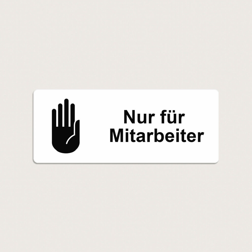Nur für Mitarbeiter schild aus Kunststoff 200 x 80 mm
