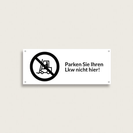 Parkverbotsschild LKW aus Kunststoff 200 x 80 mm