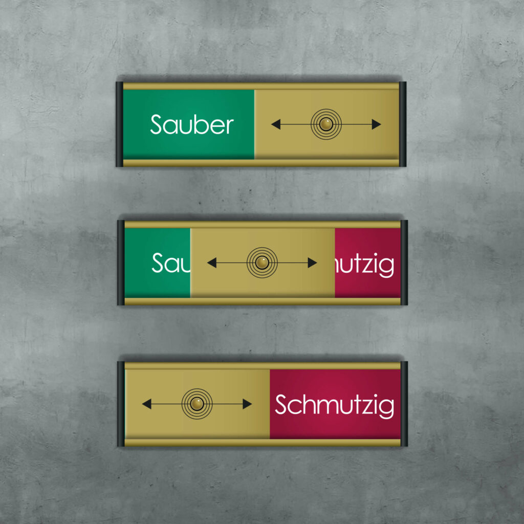 Sauber schmutzig schilder Gold 100 x 31 mm jcde1906