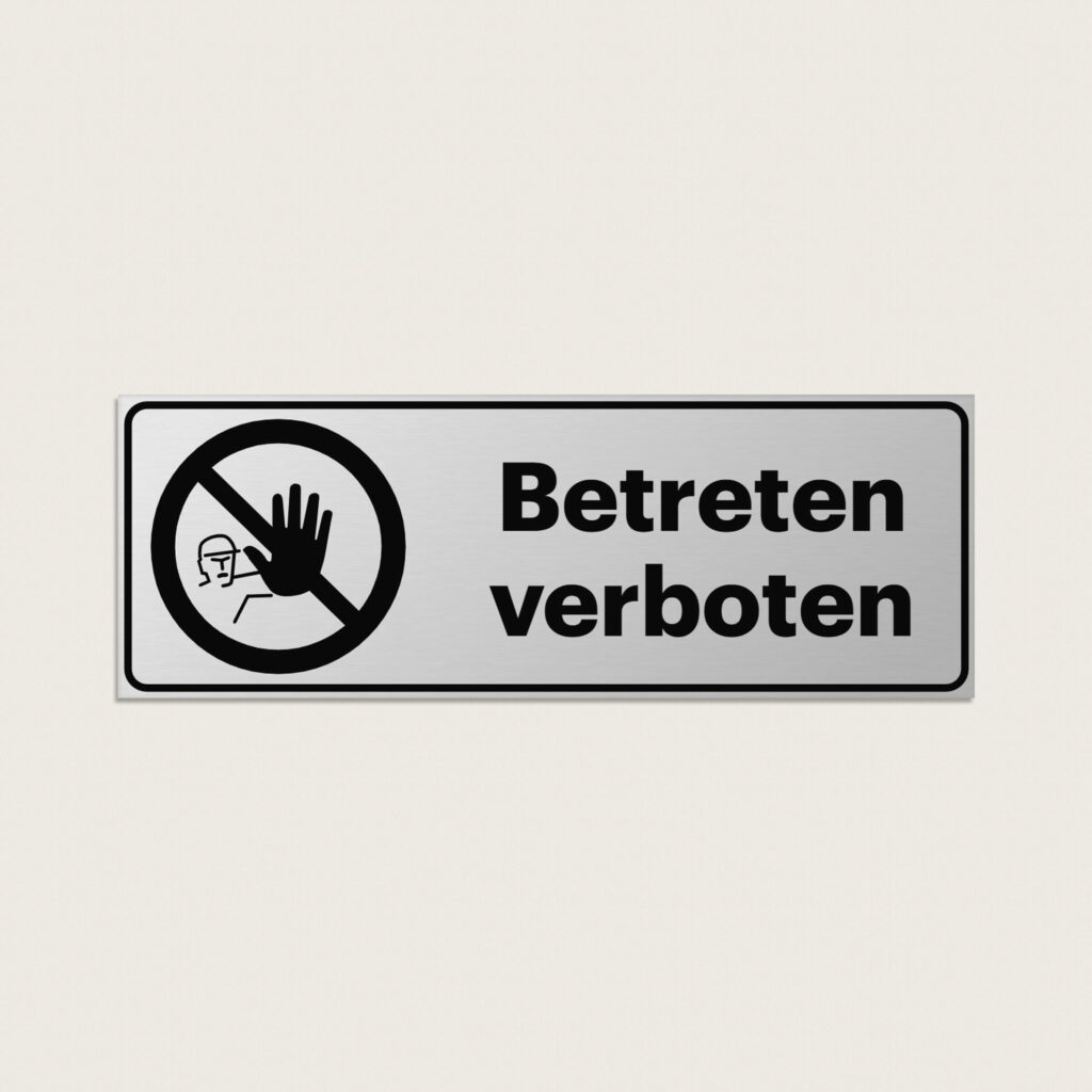 Betreten verboten schild aus Metall 225 x 80 mm