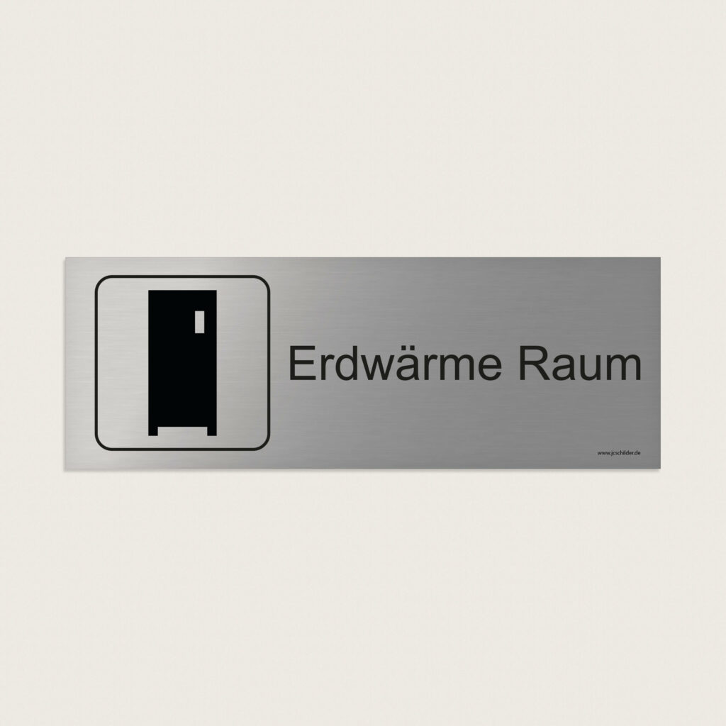 Hinweisschild Erdwärme Raum jcde204