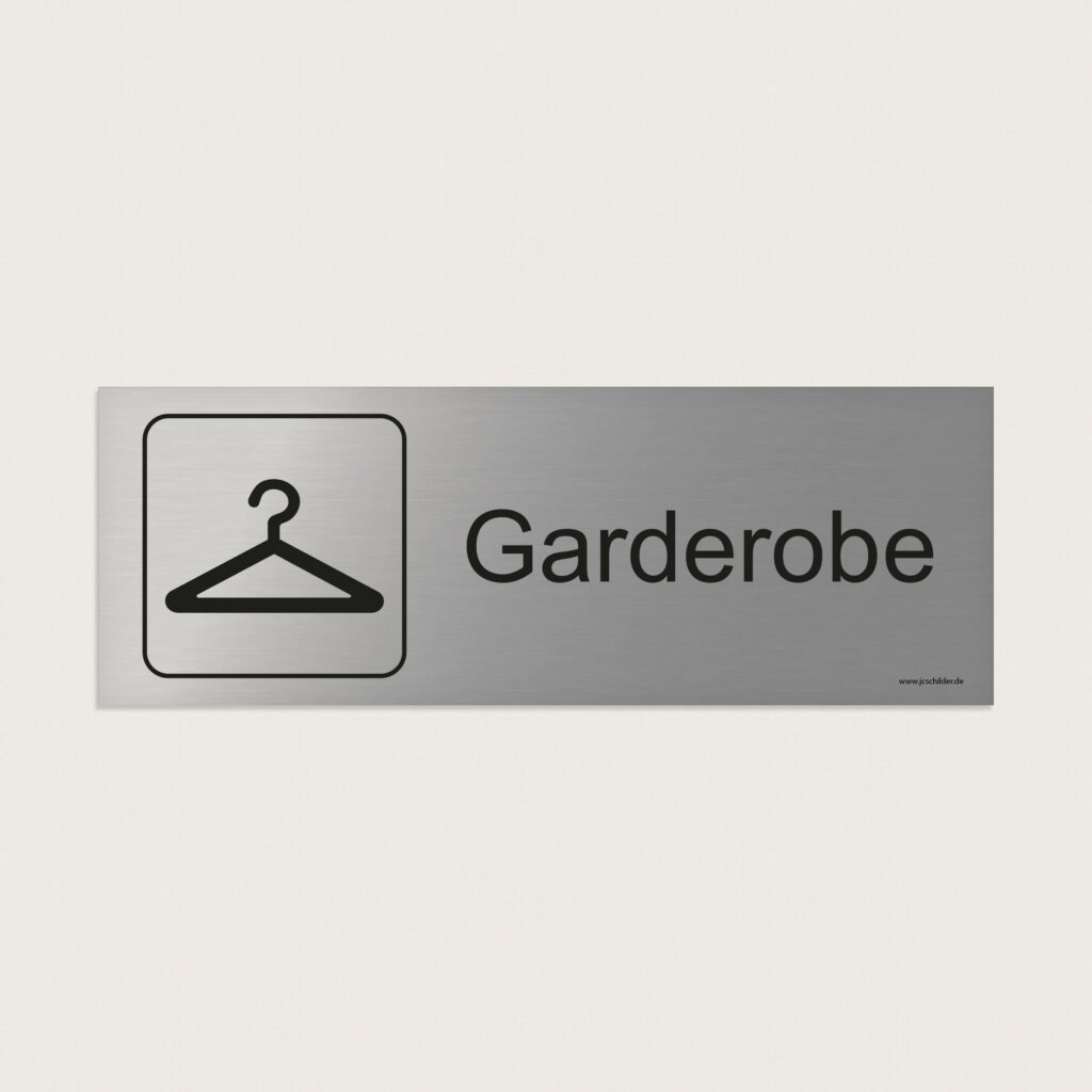 Hinweisschild Garderobe jcde223