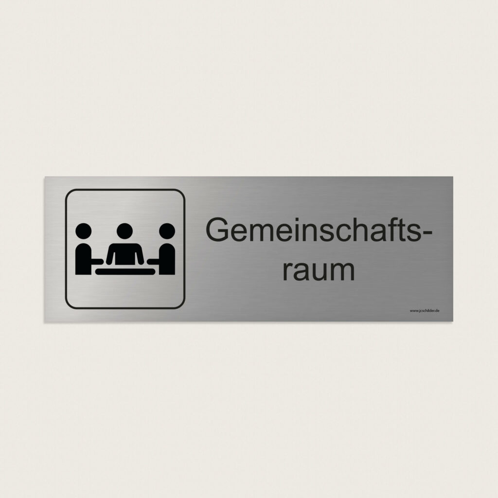 Hinweisschild Gemeinschaftsraum jcde224