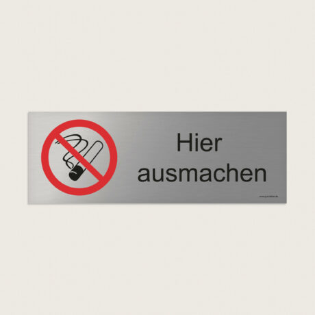 Hinweisschild Hier ausmachen jcde218