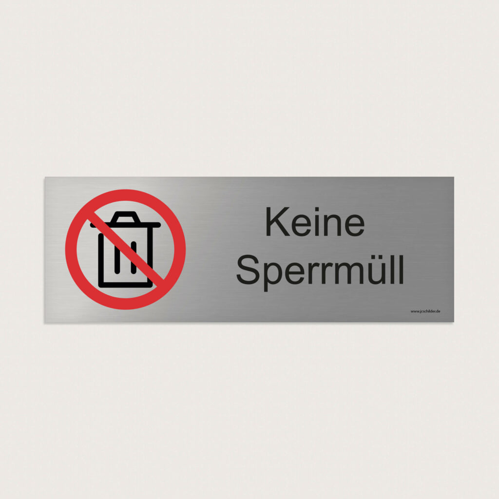 Hinweisschild Keine Sperrmüll jcde226