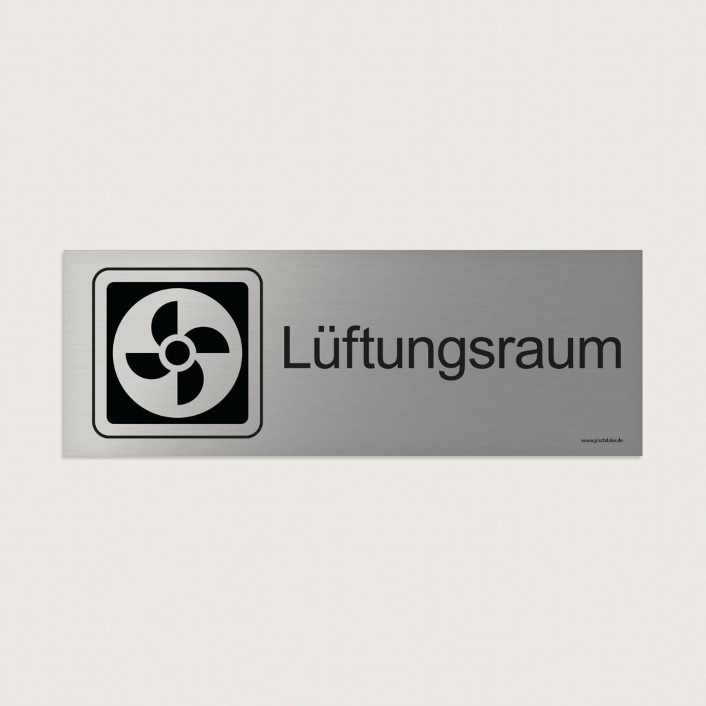 Hinweisschild Lüftungsraum jcde220