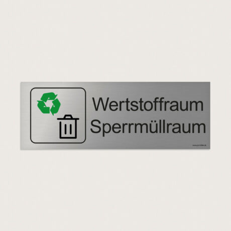 Hinweisschild Wertstoffraum & Sperrmüllraum jcde242