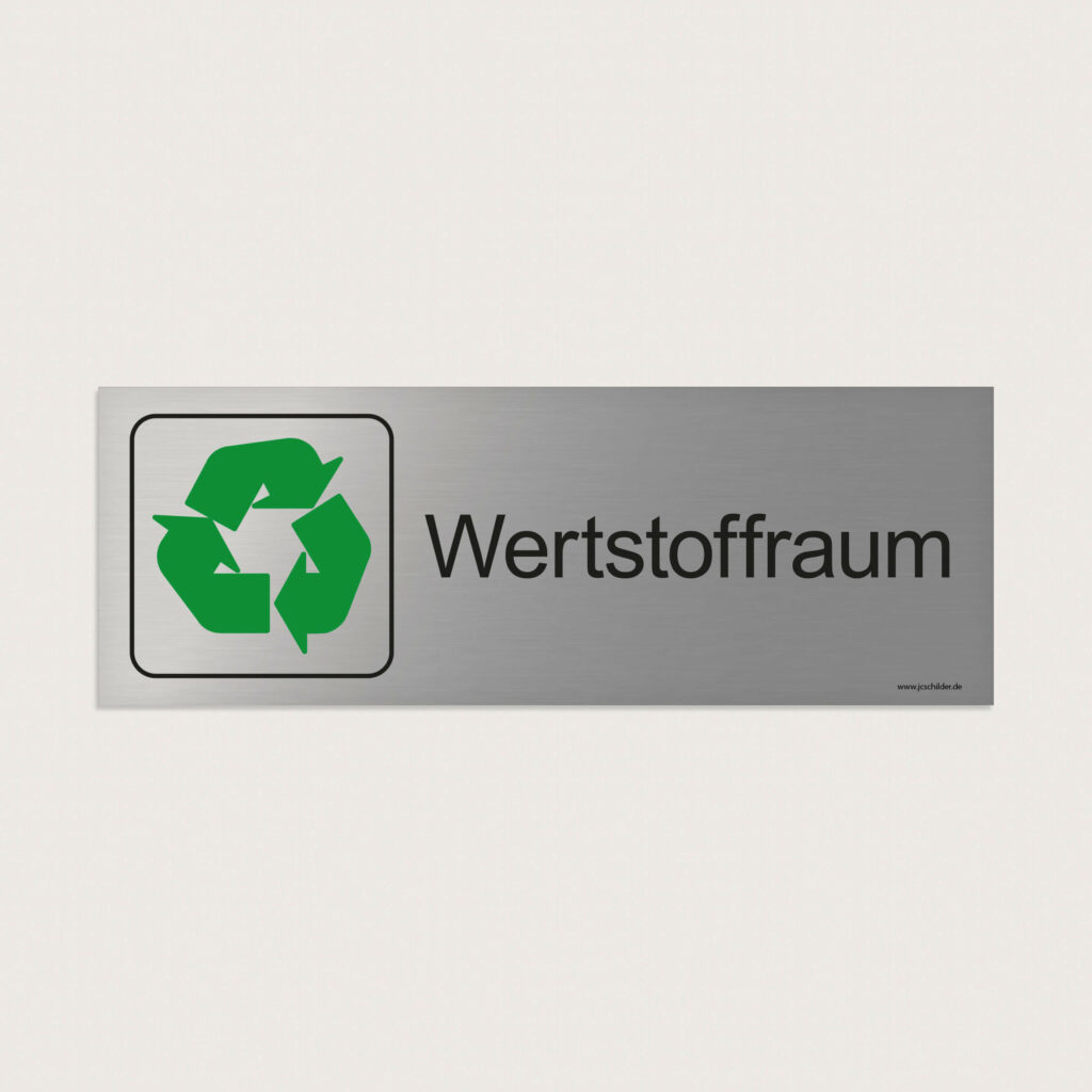 Hinweisschild Wertstoffraum jcde241