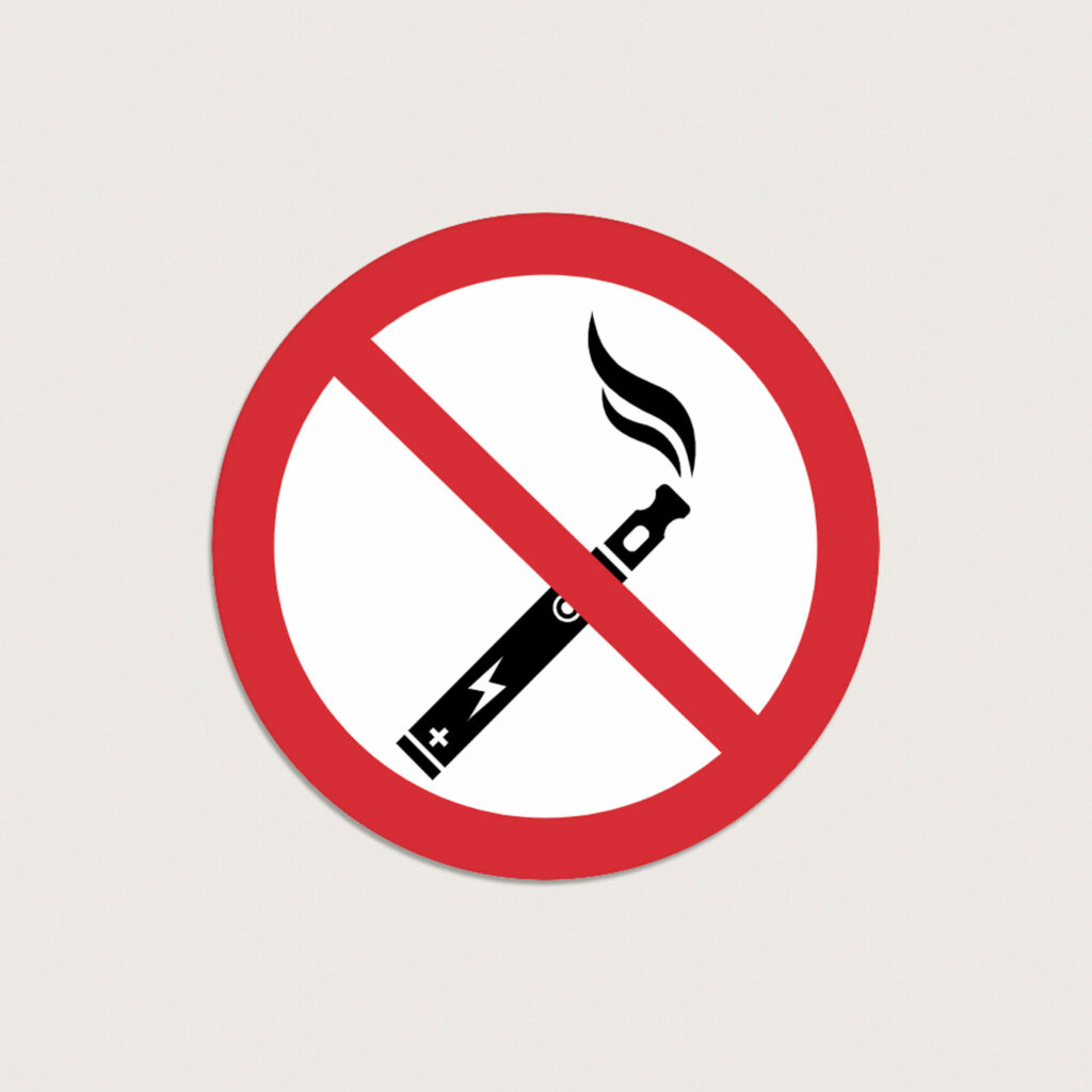 Rauchen verboten E-zigarette Vape schild aus Kunststoff