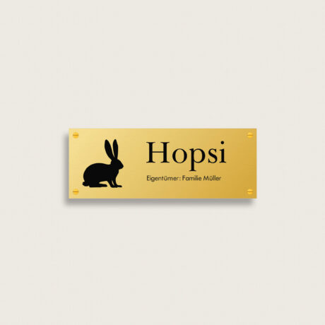 Tierschild aus Messing 80 x 30 mm