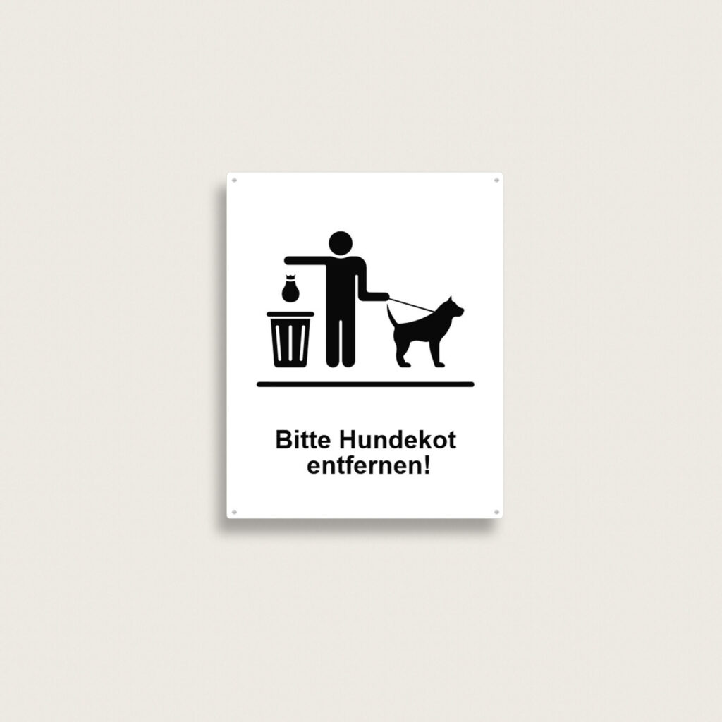 Warnschild „Hundekot entfernen!“ aus Kunststoff 240 x 300 mm