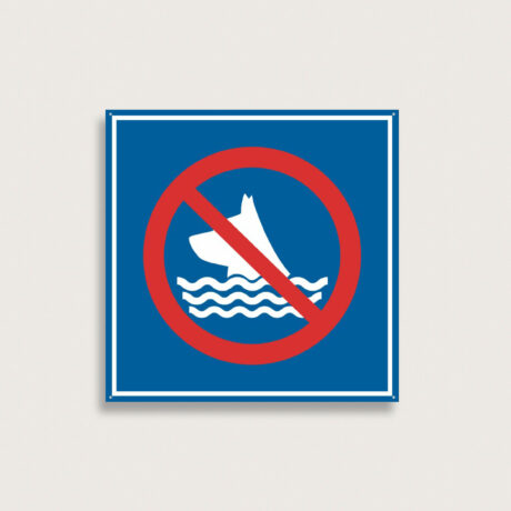 Verbotsschild tiere “Hunde im Wasser verboten” aus Kunststoff 400 x 400 mm