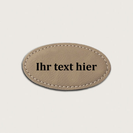 Namensschild aus hellbraunem Leder jcde5197