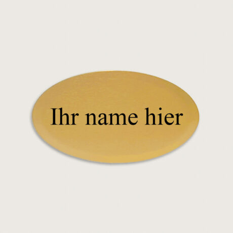 Namensschild aus goldenem metall jcde5236