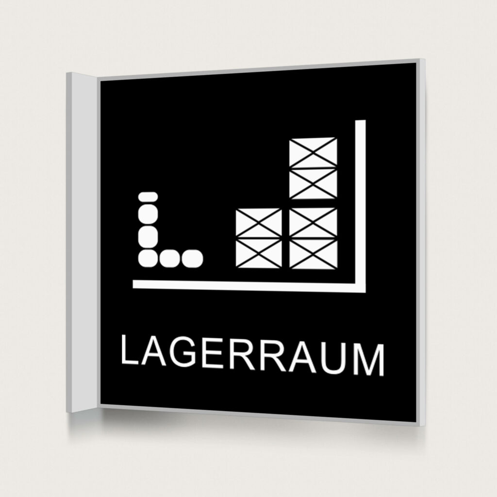 Fahnenschild Lagerraum black jcde1313