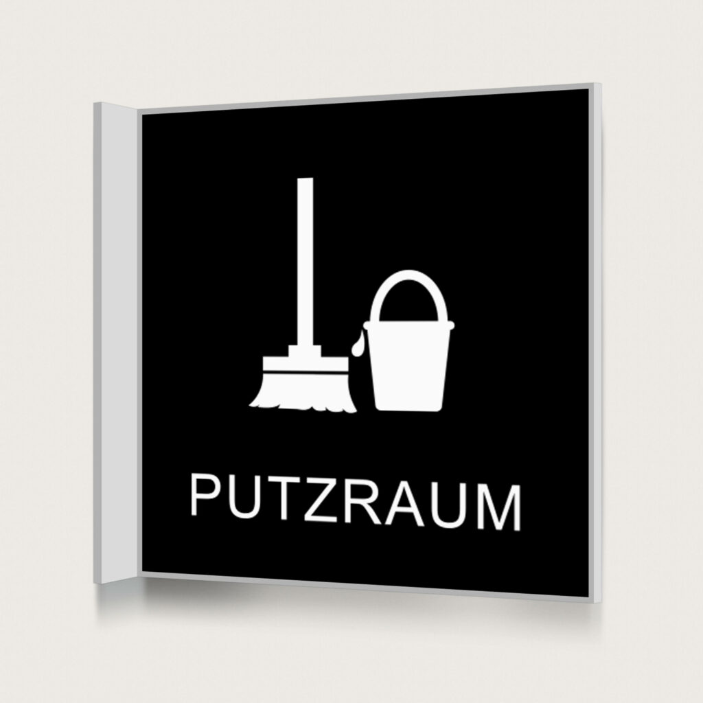 Fahnenschild Putzraum black jcde1275