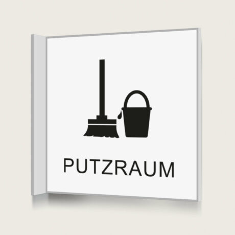 Fahnenschild Putzraum white jcde1275