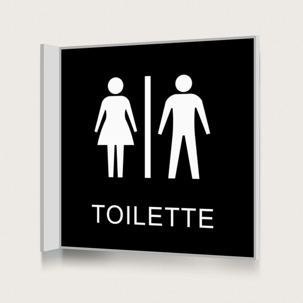 Fahnenschild Toilette black jcde1360