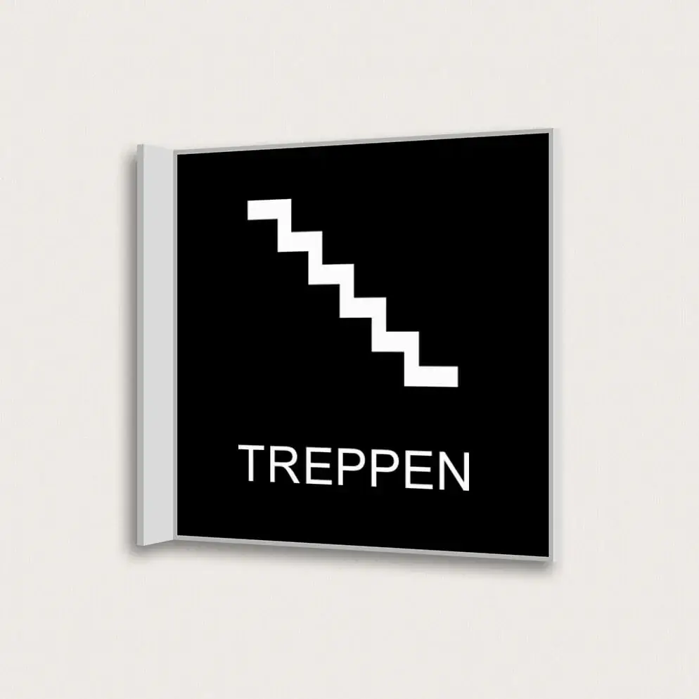 Fahnenschild Treppen schwarz