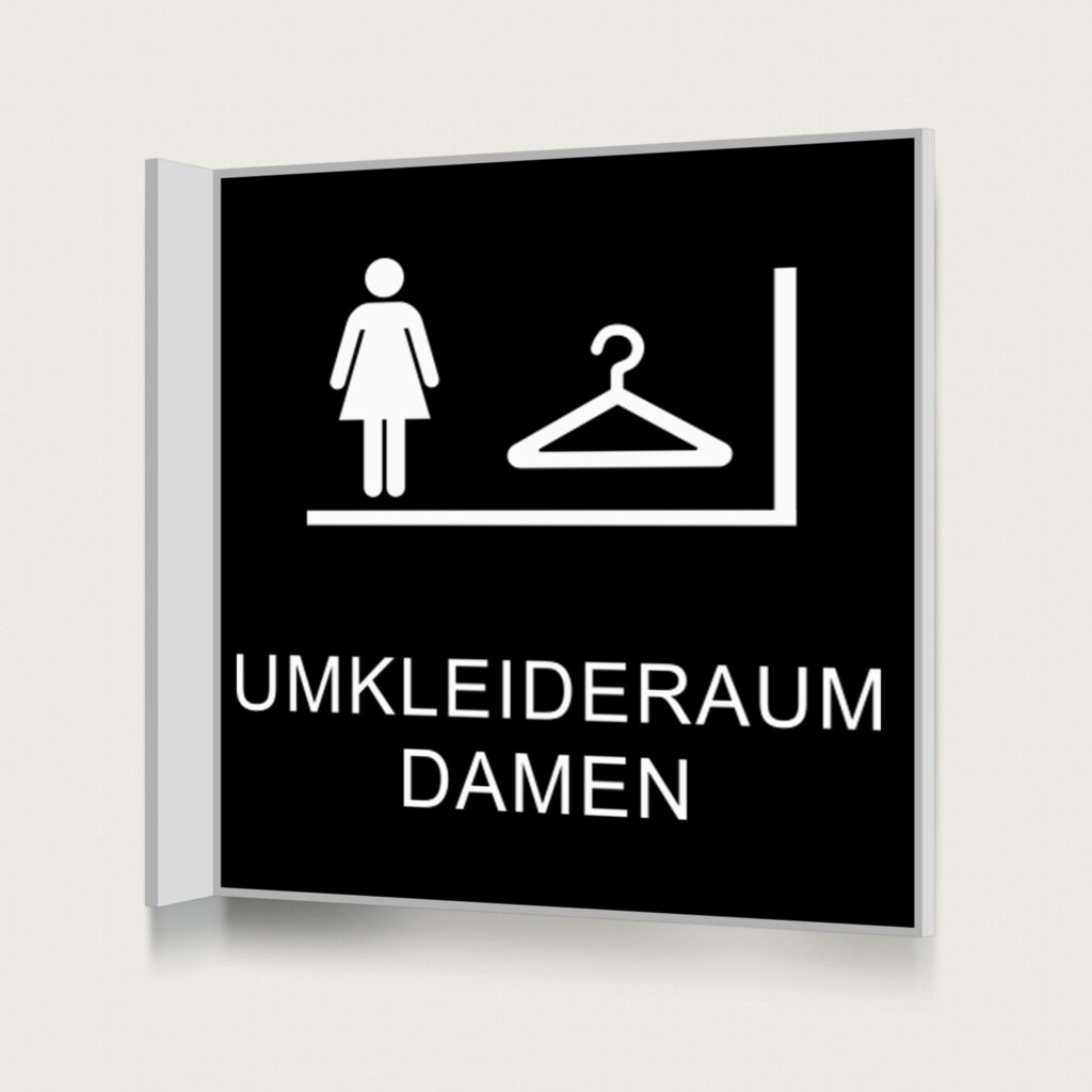 Fahnenschild Umkleideraum Damen black jcde1192