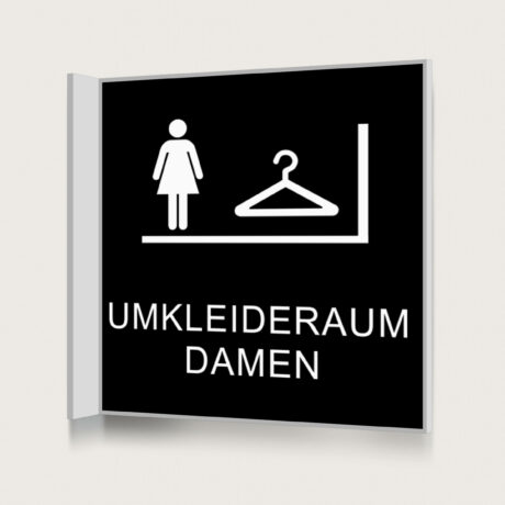 Fahnenschild Umkleideraum Damen black jcde1192