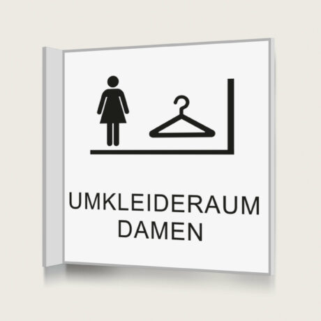 Fahnenschild Umkleideraum Damen white jcde1192