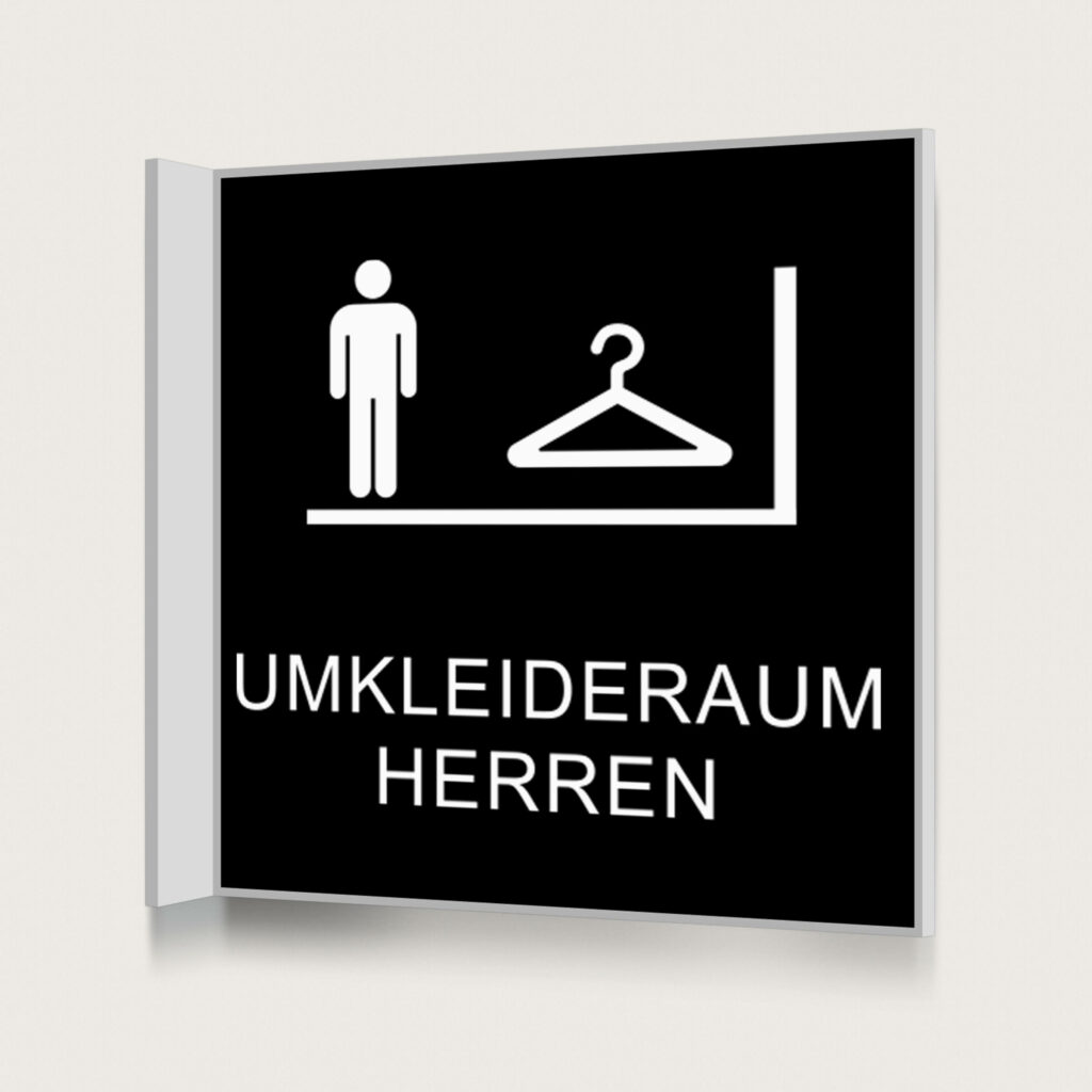 Fahnenschild Umkleideraum Herren black jcde1191