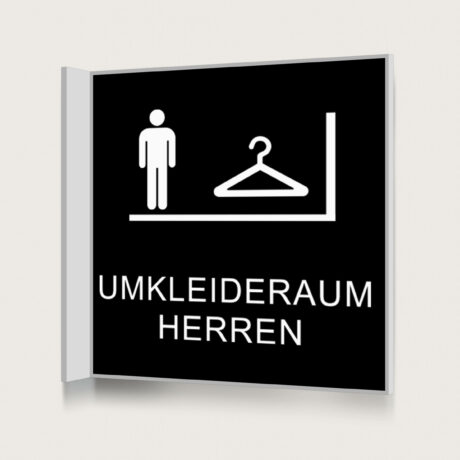 Fahnenschild Umkleideraum Herren black jcde1191