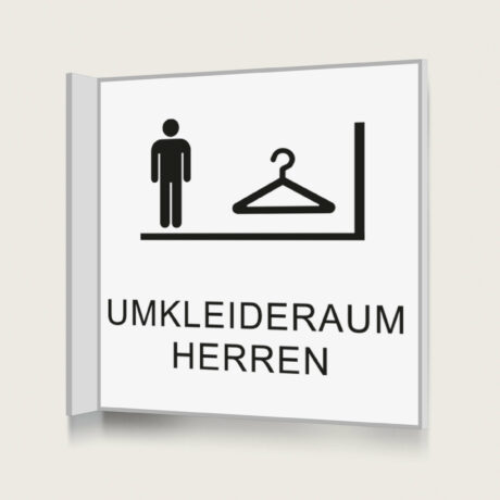 Fahnenschild Umkleideraum Herren white jcde1191
