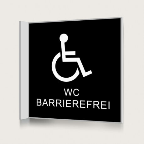 Fahnenschild WC Barrierefrei black jcde1204
