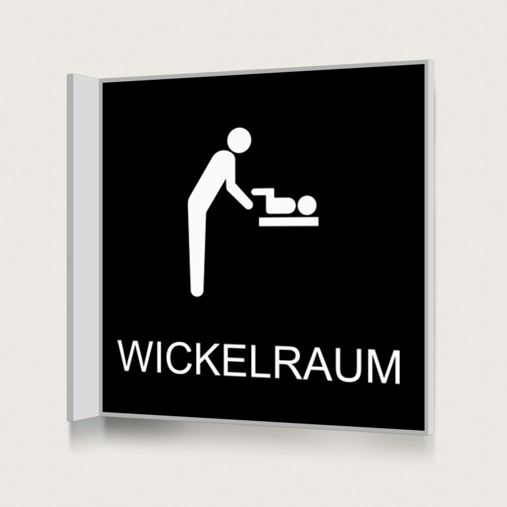 Fahnenschild Wickelraum black jcde1343