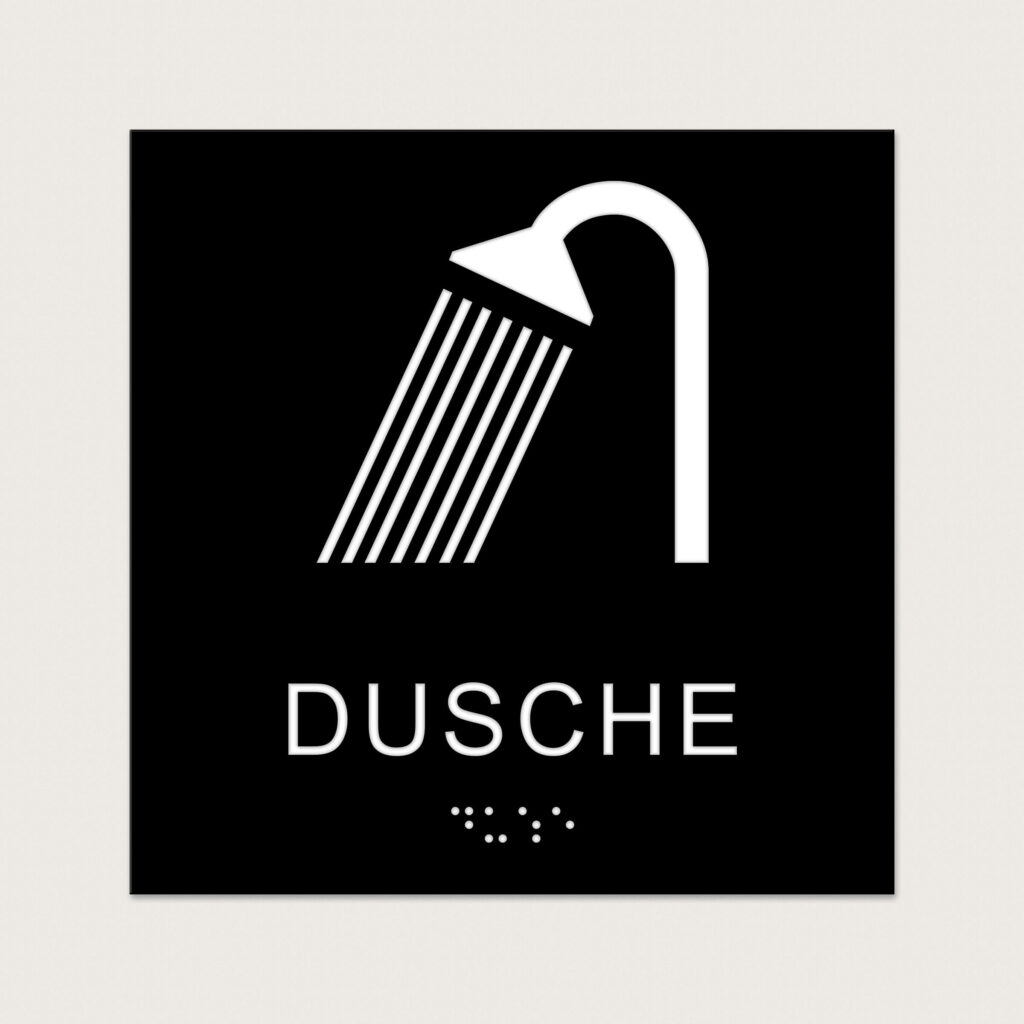 Taktiles schild Dusche jcde543 Schwarz