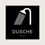 Taktiles schild Dusche jcde543 Schwarz