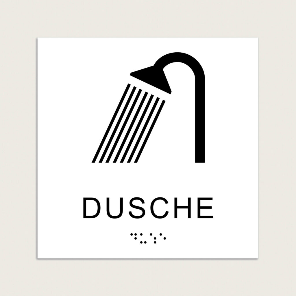 Taktiles schild Dusche jcde543 Weiß