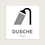 Taktiles schild Dusche jcde543 Weiß